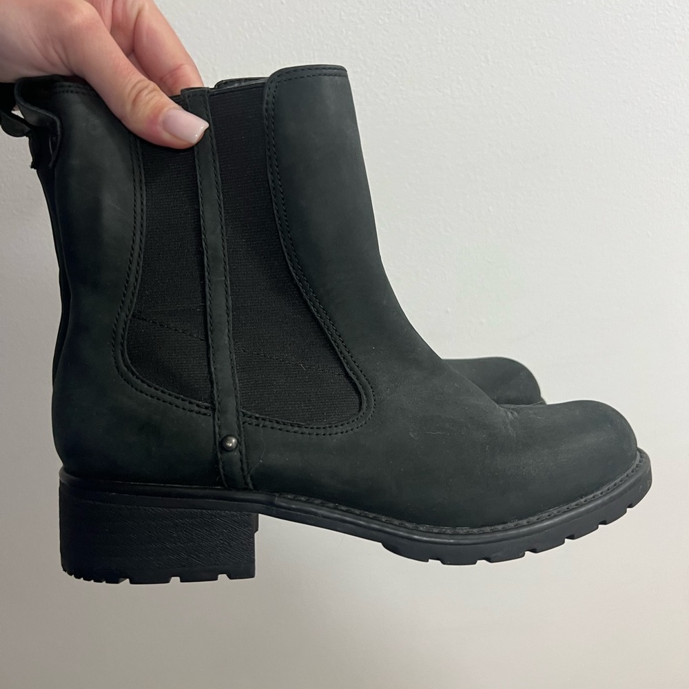 Clark’s leather boots, worn once.